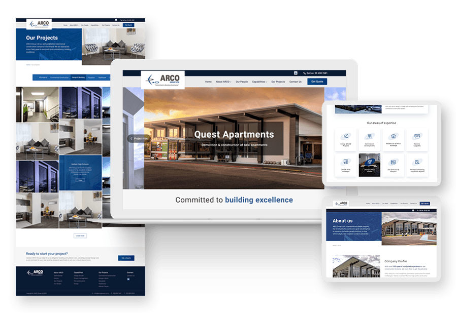 Tremjool created the website for construction company ARCO to present their services